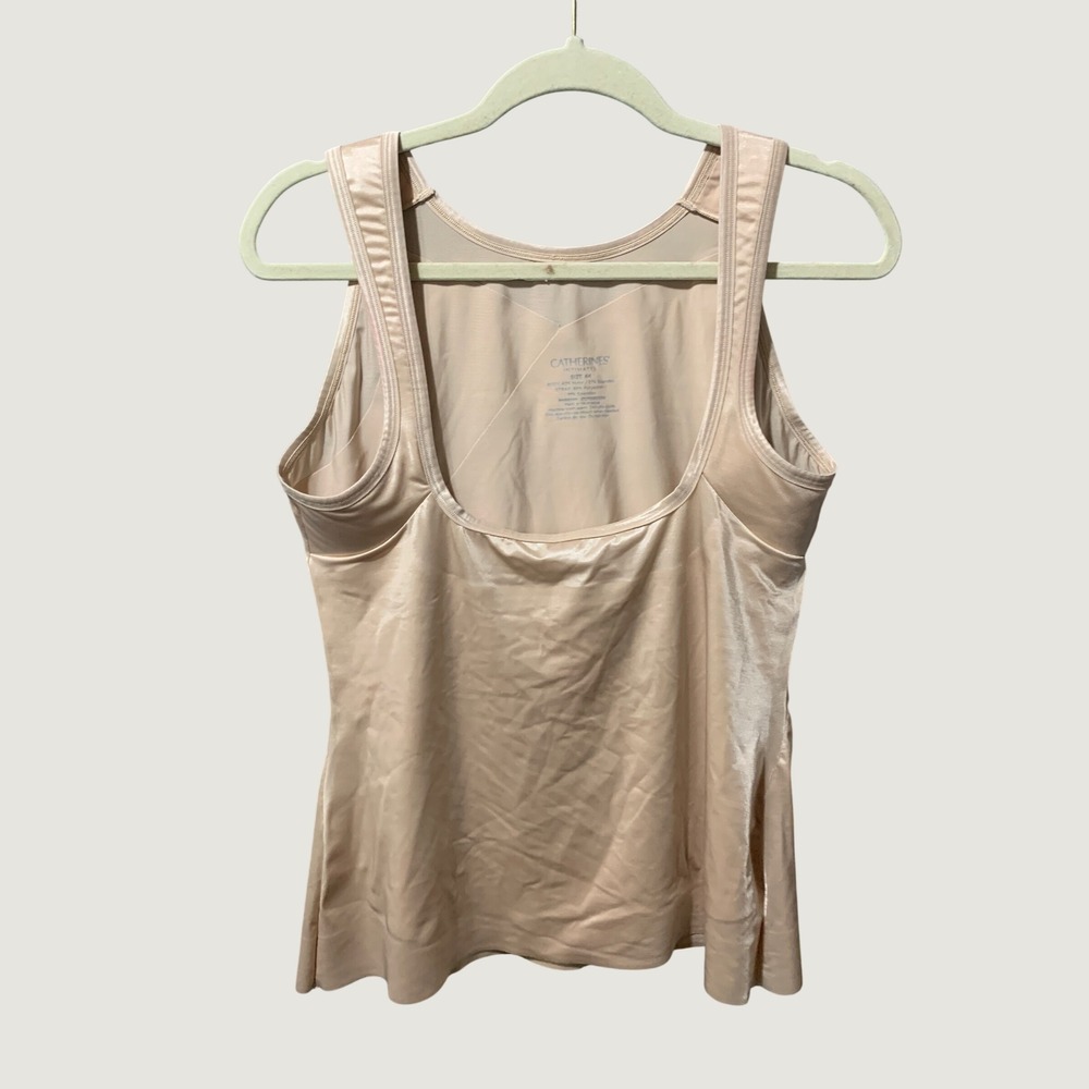 Catherines Shapewear Open Bust Camisole Womens 44 Intimates Beige Stretch Tank